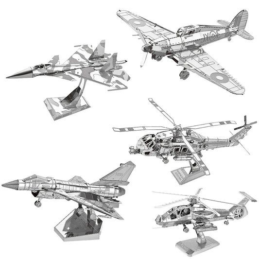 3D Metal Puzzle Fighters: KA-50 Helicopter, UFO Air Force J-10B, and more model KITS to assemble