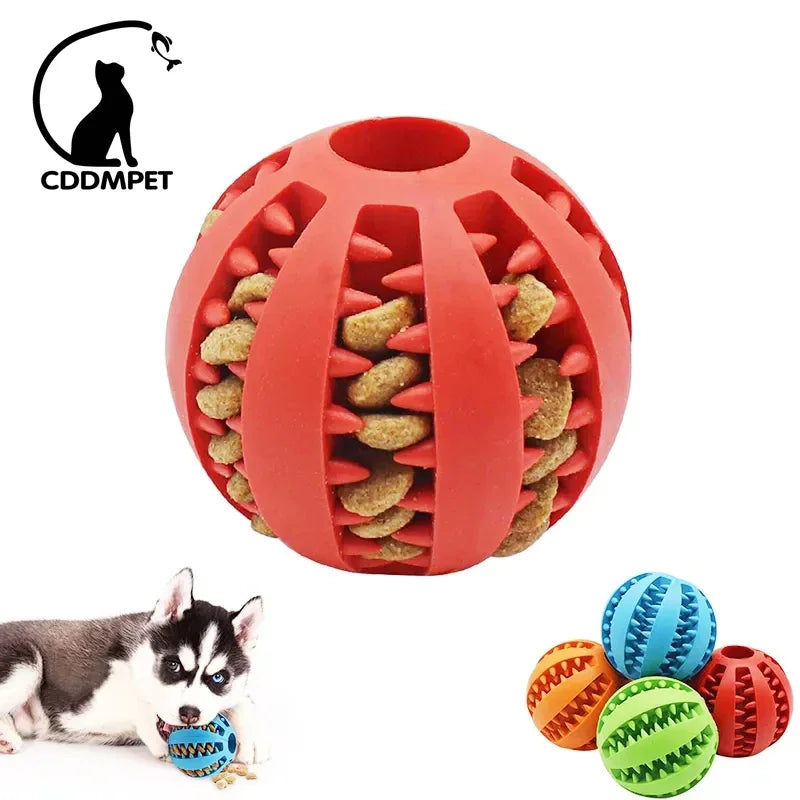 Dog Ball Toys for Small Dogs Interactive Elasticity Puppy Chew Toy Tooth Cleaning Rubber Food Ball Toy Pet Stuff Accessories