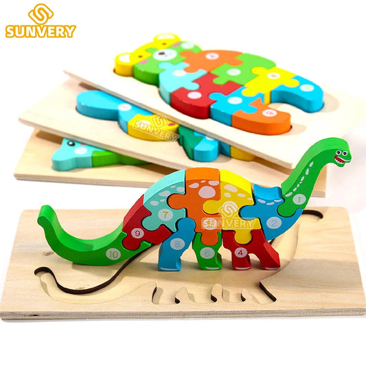 Wooden Puzzle Childrens Montessori Variety of Educational Toy Puzzles for Cognitive Learning Through Play