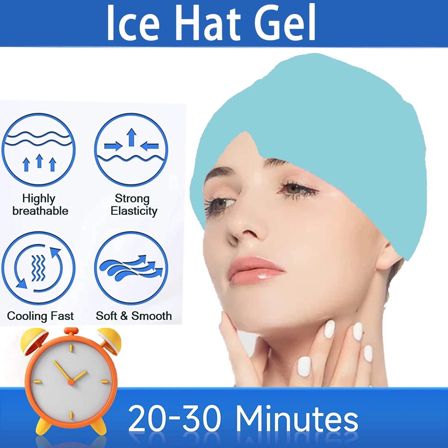 Migraine Headache Relief with This Form Fitting Gel Ice Cold Compress Therapy Cap