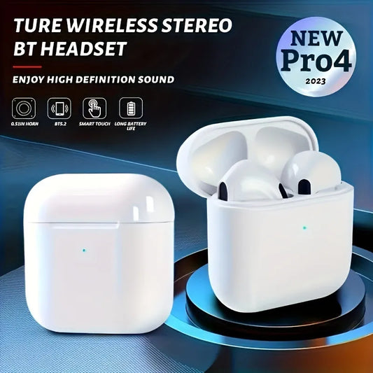 Pro 4 TWS Wireless Earbuds Bluetooth-compatible 5.3 Waterproof Headset with Mic for Xiaomi iPhone