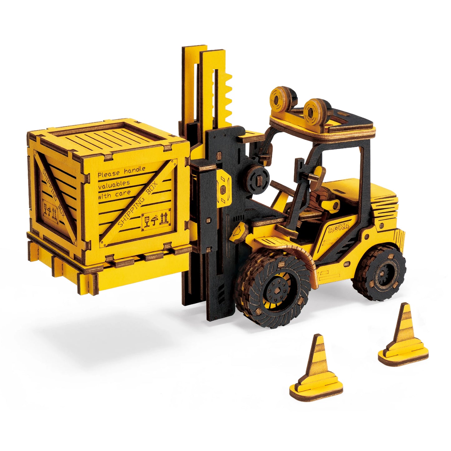 3D Wooden Puzzles Construction Vehicles: Dump Truck, Front End Loader, Roller