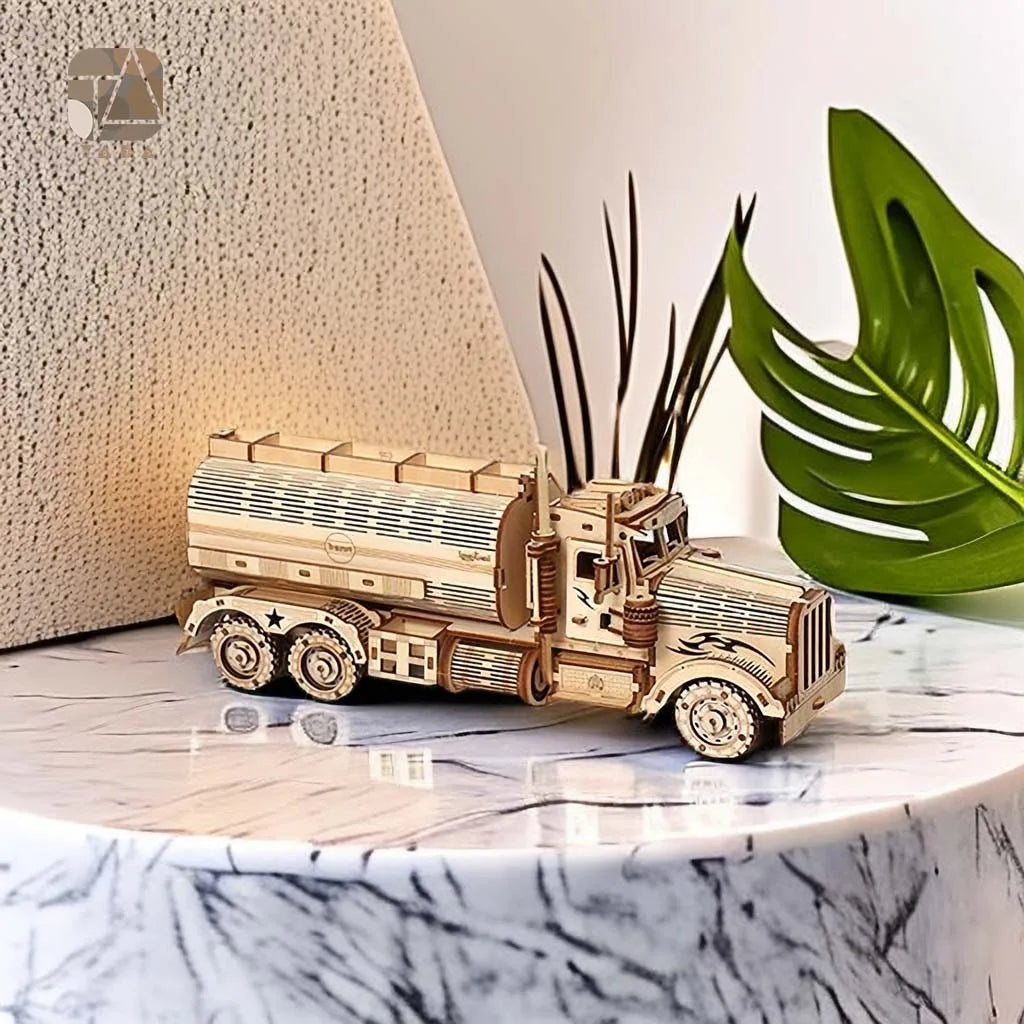 3D Wooden Puzzle Toys Movable Tank Car Assembly Toy Gift For Children Adult Model Building Block Kits