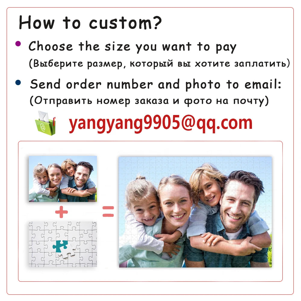 Jigsaw Puzzle Custom 35 to 1000 Piece Personalized Photo DIY Puzzle for Your Entertainment