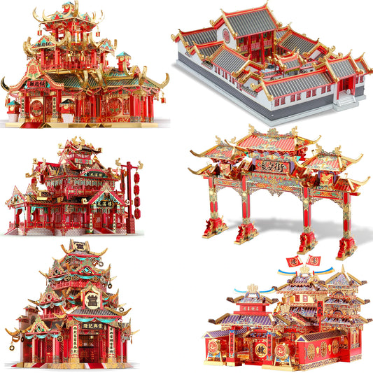 3D Metal Puzzle: Chinese Architecture DIY Style Model Building Kits