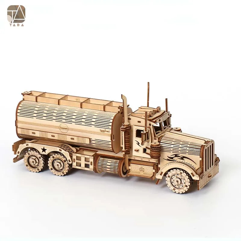 3D Wooden Puzzle Toys Movable Tank Car Assembly Toy Gift For Children Adult Model Building Block Kits