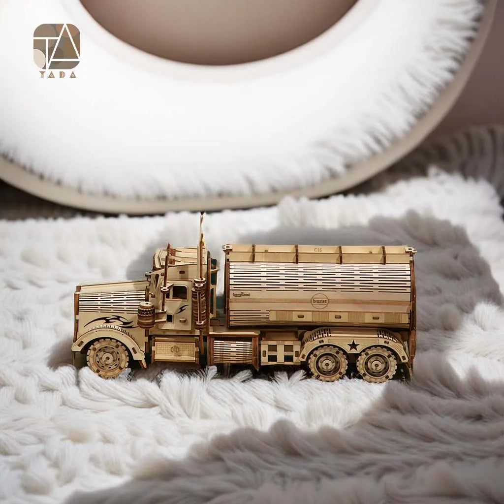 3D Wooden Puzzle Toys Movable Tank Car Assembly Toy Gift For Children Adult Model Building Block Kits