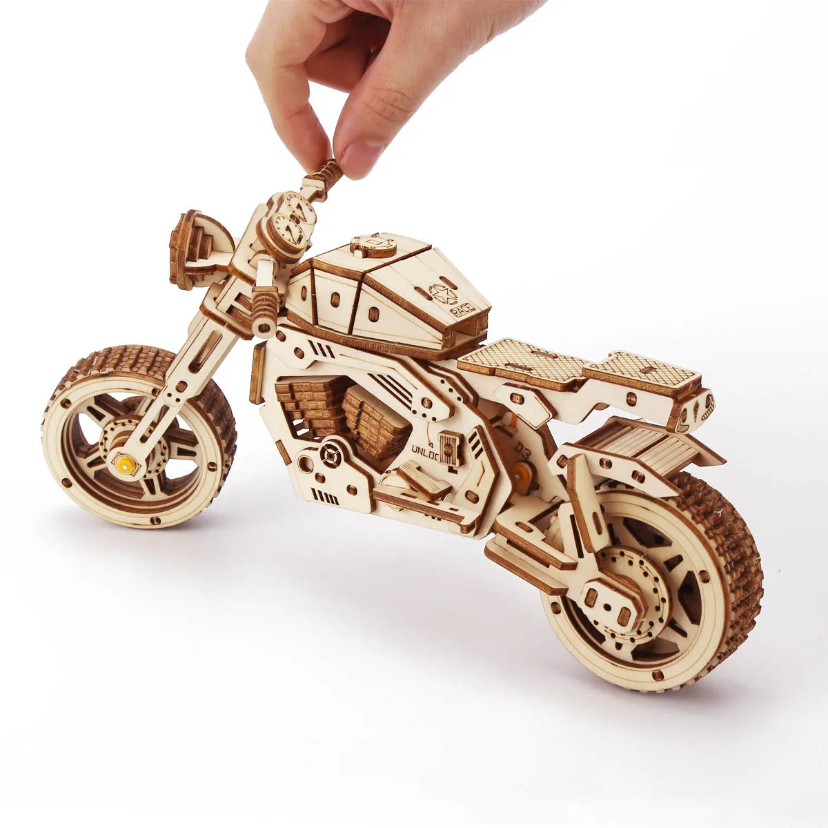 3D Wooden DIY Mechanical Motorbike Model