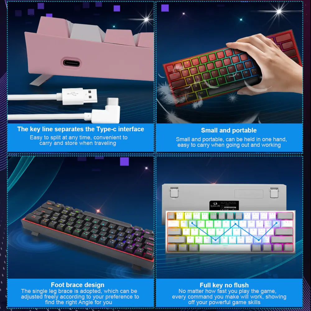 Mini Wired Mechanical Gaming Keyboard